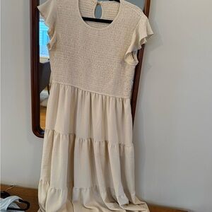 Cream Tiered Maxi Dress
